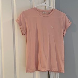 Jack Wills Light Pink Rolled Sleeve Tee